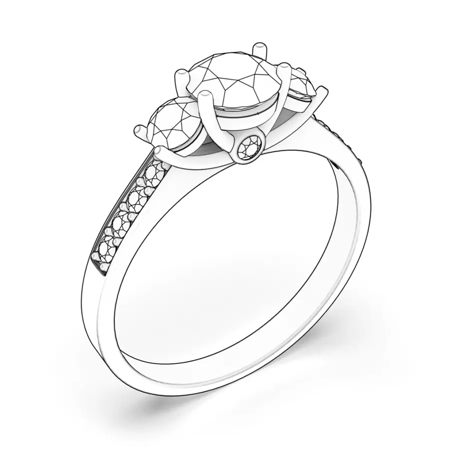Dream eljegyzési gyűrű: arany fekete gyémánttal