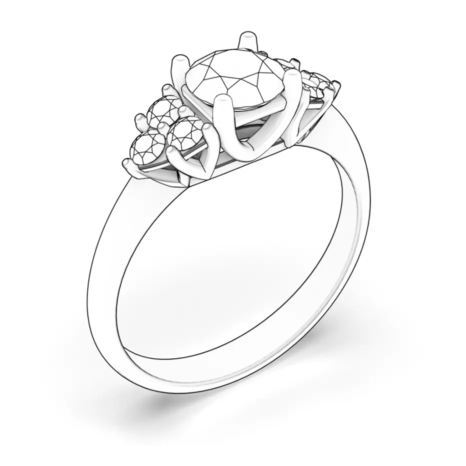 Fairytale eljegyzési gyűrű: rózsaarany fekete gyémánttal