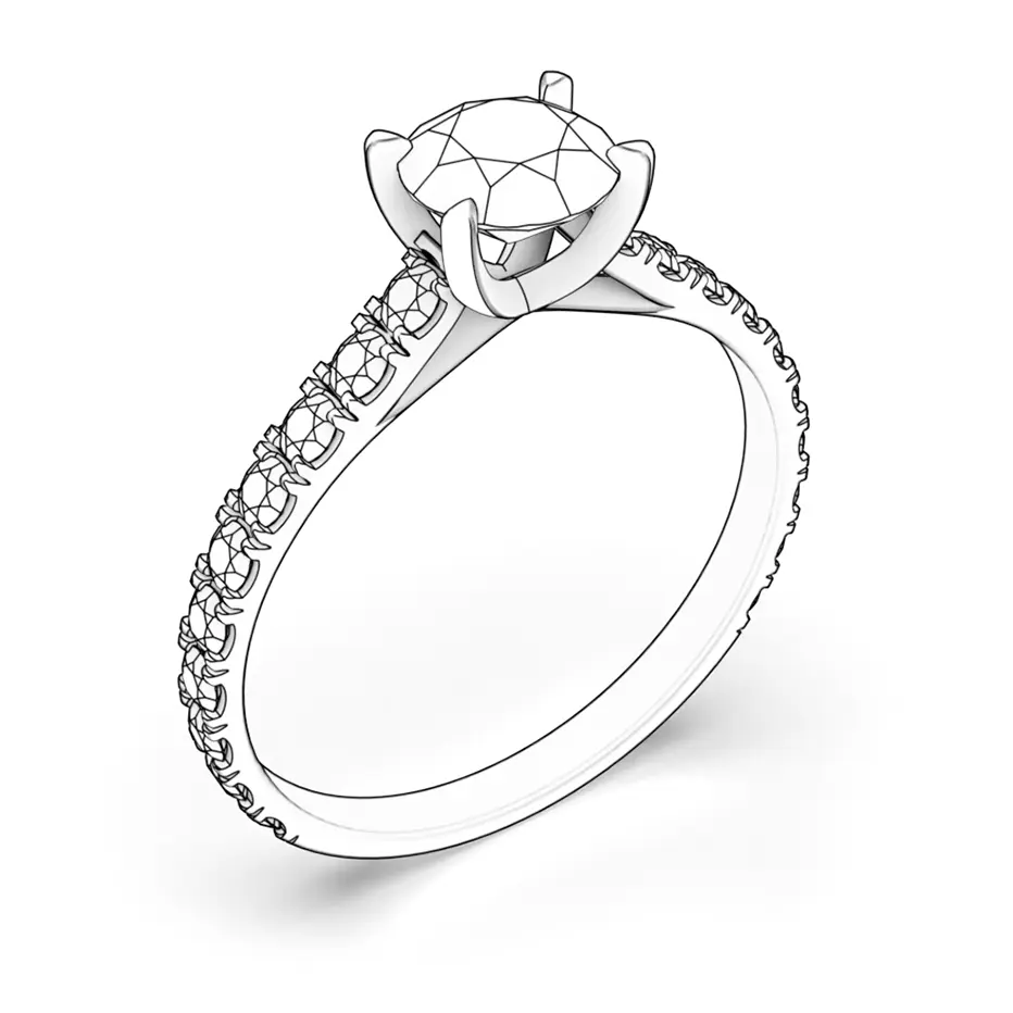 Share Your Love eljegyzési gyűrű: fehérarany fekete gyémánttal
