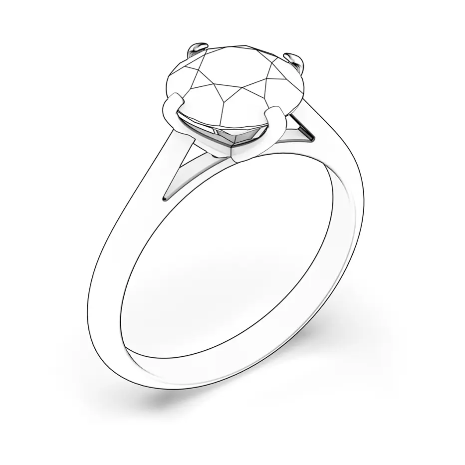The Light eljegyzési gyűrű: fehérarany és gyémánt